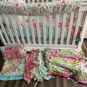 Vibrant Pink and Blue Paisley Comforter Set